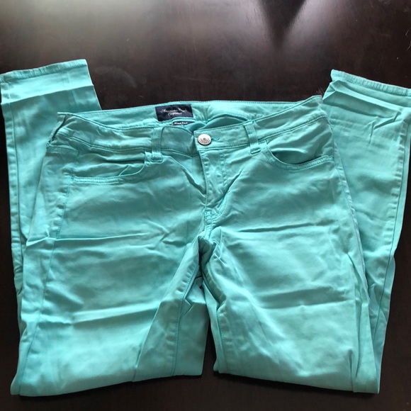 American Eagle Super Stretch Teal Pants - Picture 2 of 5